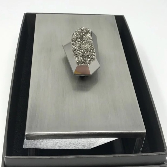NWT Kendra Scott Antique Silver Drusy Acrylic Box! - Picture 3 of 11